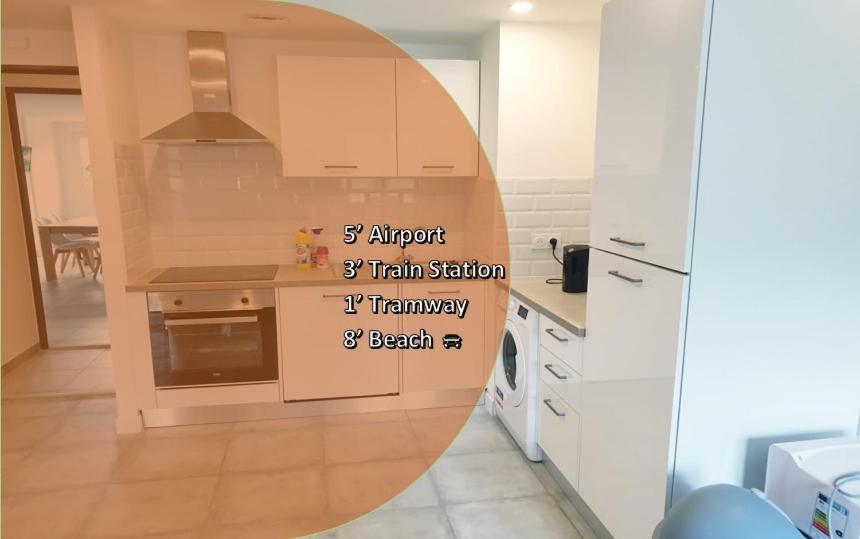 نيس Big Flat Sea Vieuw 95 M2 5 Rooms Near Airport 5 Min Train 3 Min And Tram On Site, Beach 7 Min, 2 Showers And 2 Toilets , Neuf Grand Appartement 95 M2 5 Chambres Proche Aeroport 5 Min Train 3 Min Et Tramway Sur Place, Plage 7 Min 2 Douches Et 2 Wc Vue المظهر الخارجي الصورة